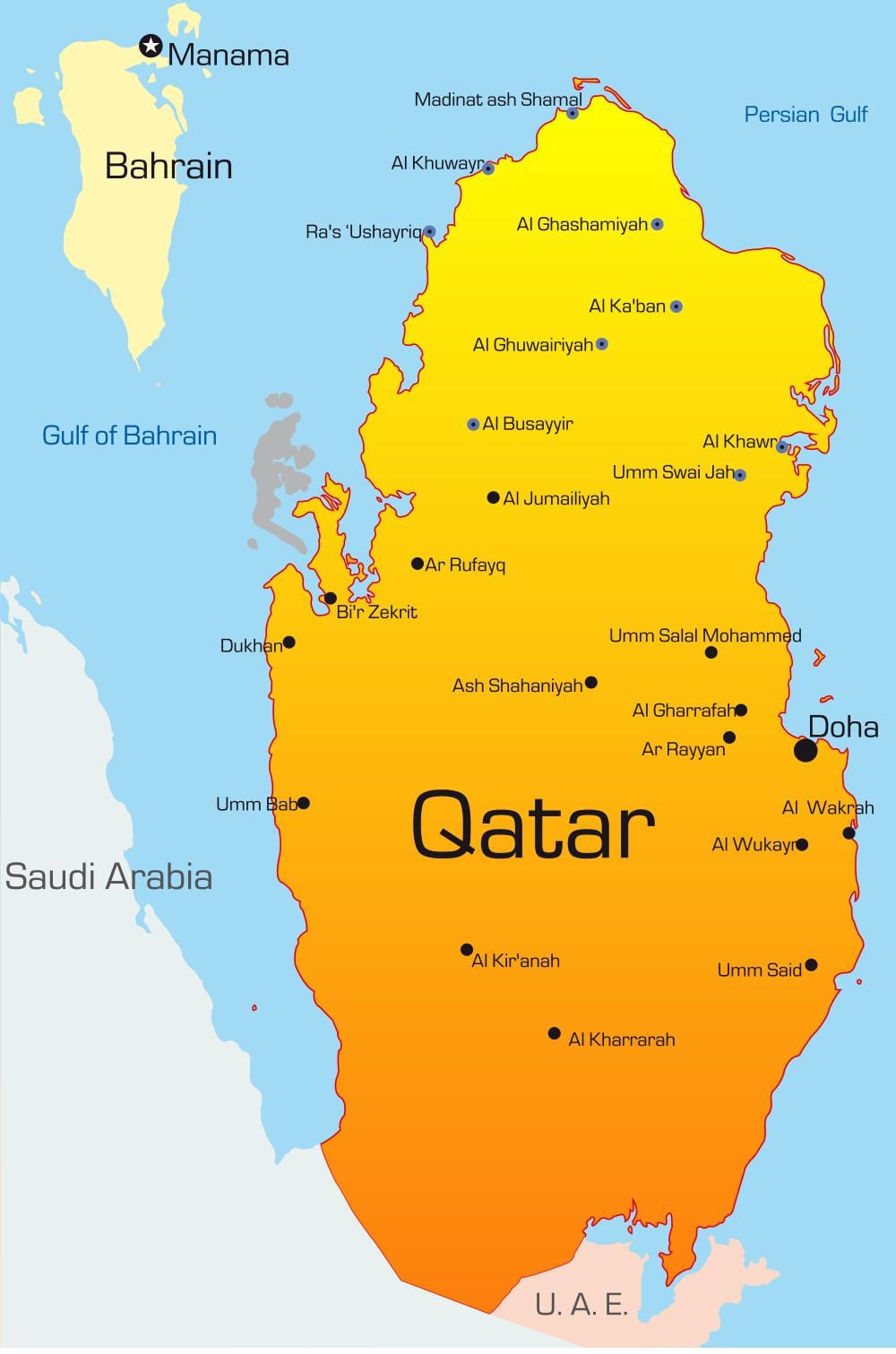 نقشہ کے دارالحکومت کے قطر 