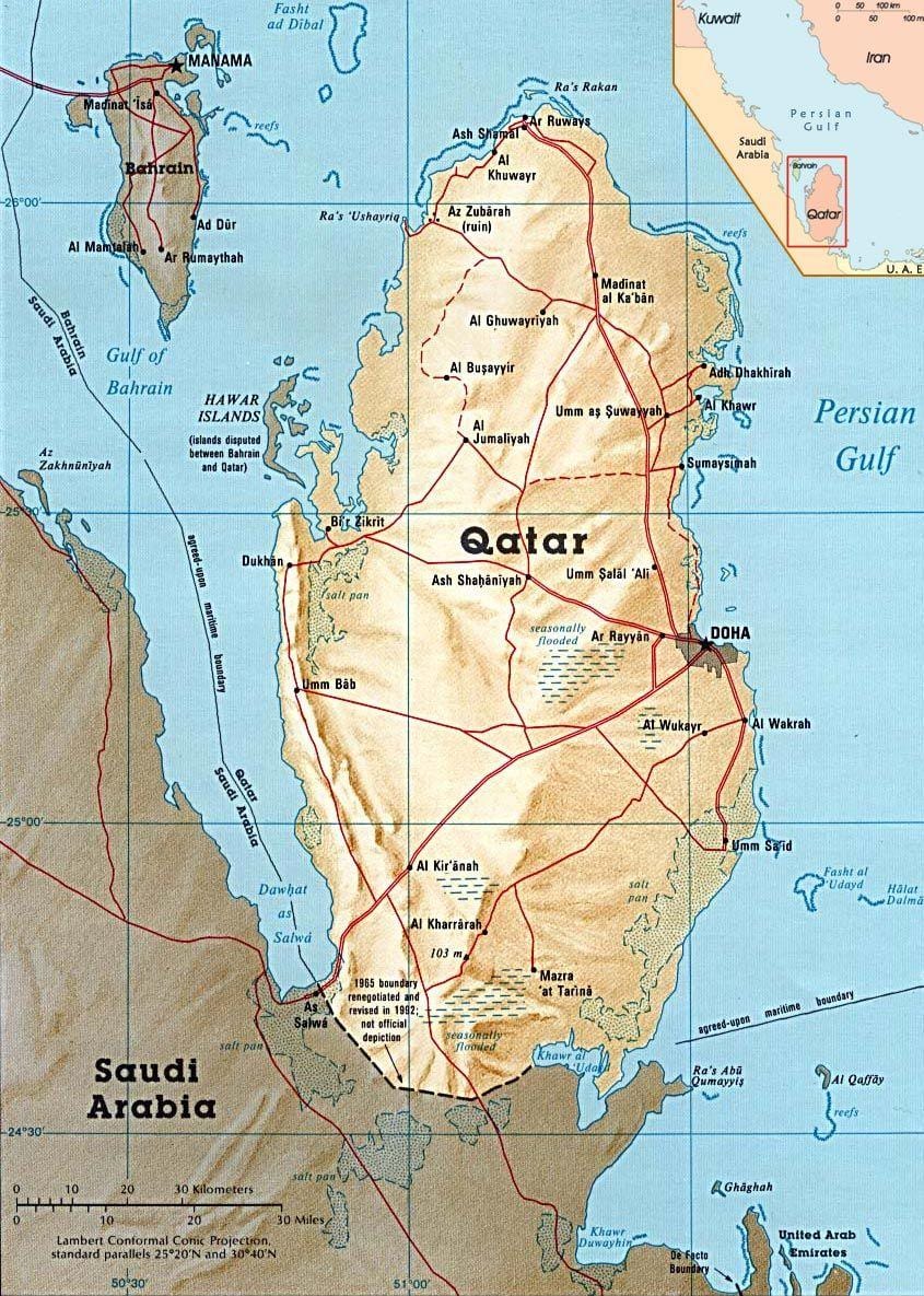نقشہ قطر کے جزائر 
