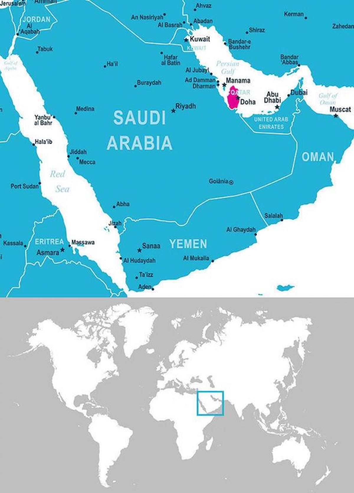 نقشہ قطر کے محل وقوع