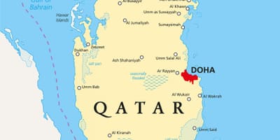 قطر کے ساتھ نقشہ شہروں