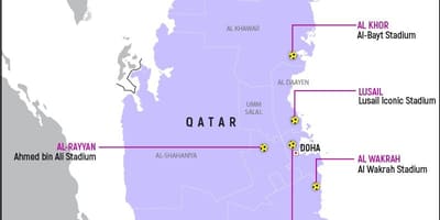 نقشہ قطر کے ورلڈ کپ اسٹیڈیم 
