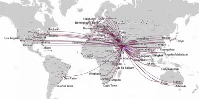 راستے کا نقشہ قطر ایئر ویز